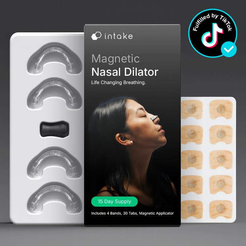 Intake Breathing Magnetic Nasal Strip Starter Kit and 15 Day Supply Extra Strength