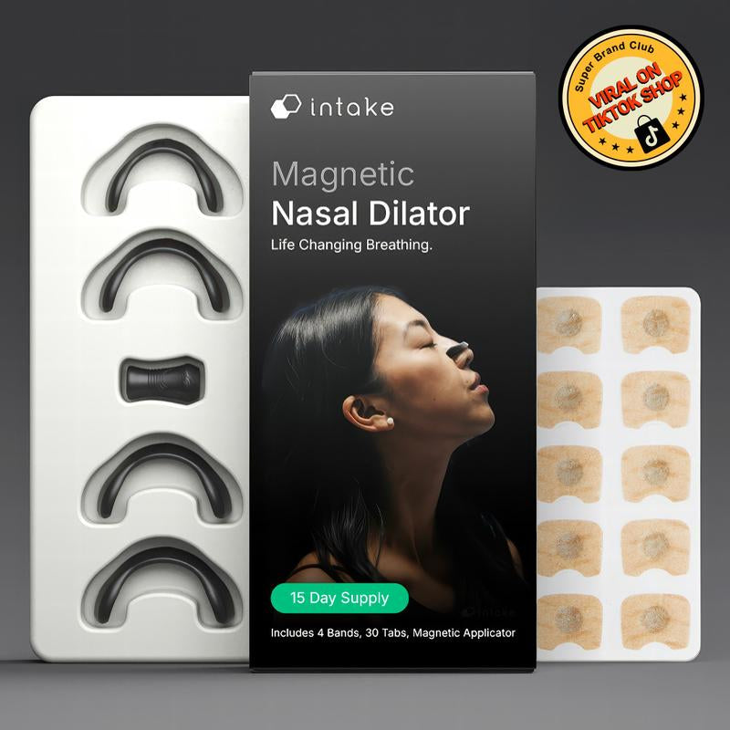 Intake Breathing Magnetic Nasal Strip Starter Kit and 15 Day Supply Extra Strength