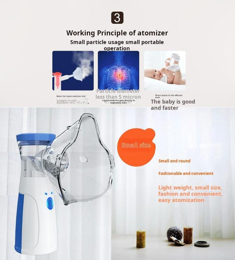 Ultrasonic Nebulizer - Nebulizer, Rechargeable Nebulizer for Adults and Children, Portable Nebulizer, Two Modes, Self-Cleaning Function, Suitable for Breathing Problems
